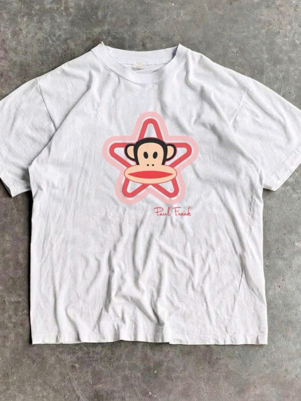 Gildan White Short Sleeve Tee with Pink Star Julius Graphic